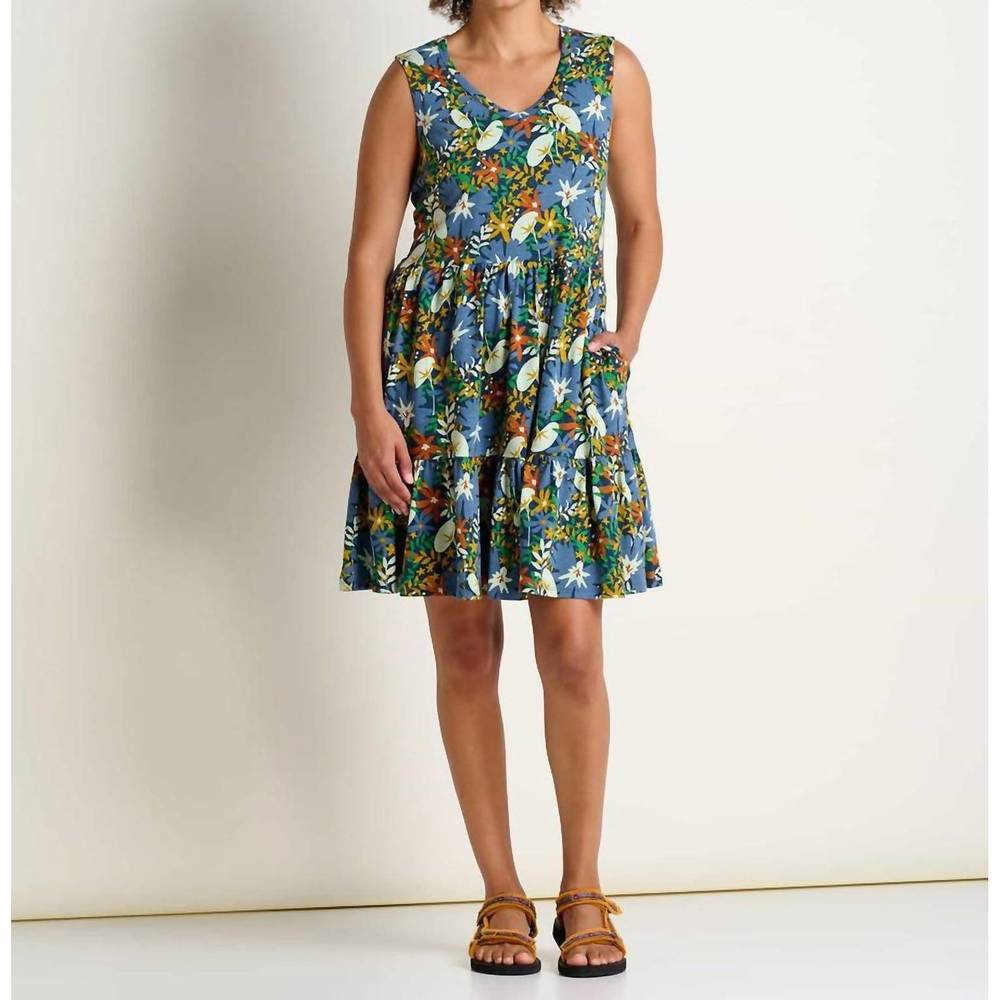 TOAD&CO marley tiered sleeveless dress in midnight floral print